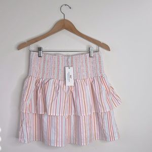 Vineyard Vines Skirt Womens Medium Pink Neon Rosa Harbor Smocked Striped